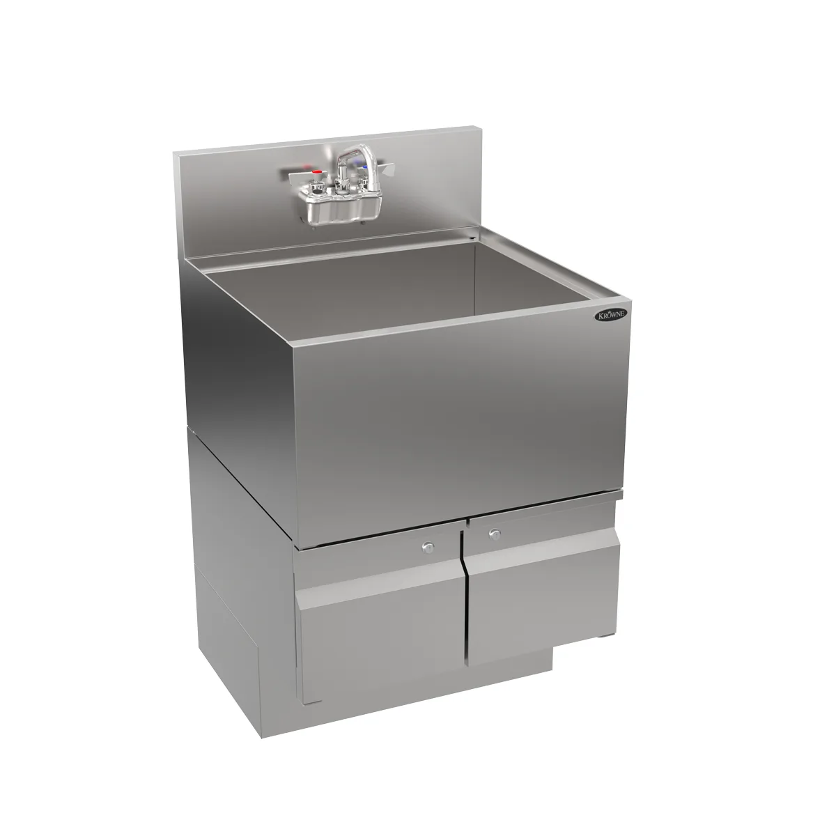 Krowne AL24-24 24" Alchemy Series Underbar Ice Bin/Cocktail Unit, Cabinet Base - 92 lbs