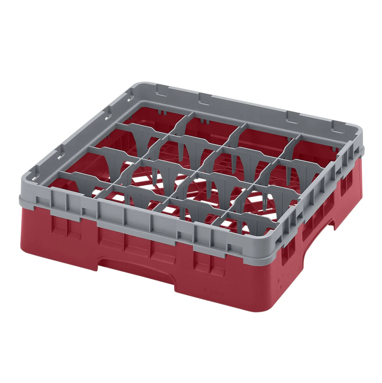 Cambro 16S318416 Camrack Glass Rack, Red, Full Size, 19-3/4 x 19-3/4, 16 Compartments