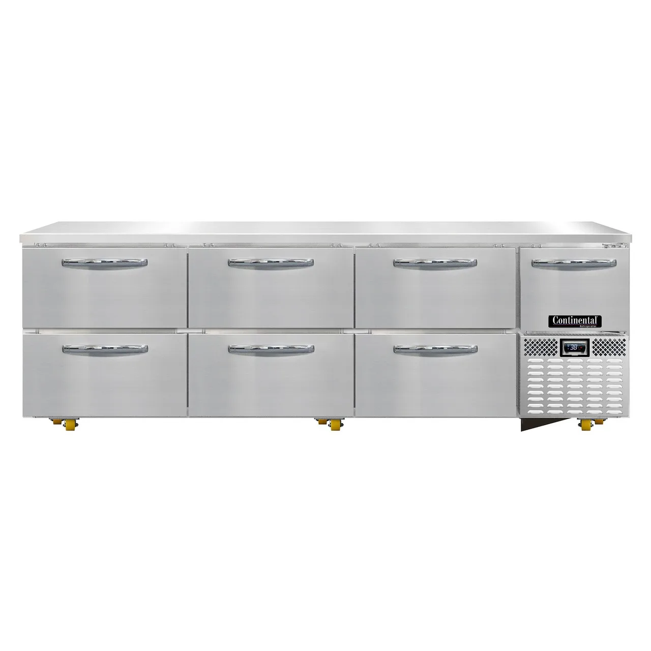 Continental Refrigerator RA93N-U-D 93" Undercounter Refrigerator w/ 6 Drawers & 1 Half Door