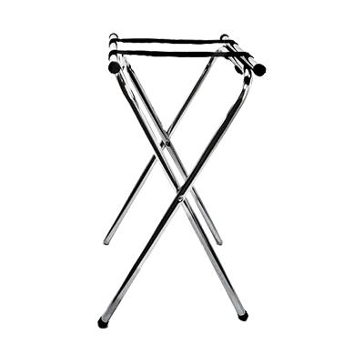 Omcan USA 39617 Tray Stand - Foldable Chrome-Plated, 19"W x 16"D x 31"H, Two Secure Belts