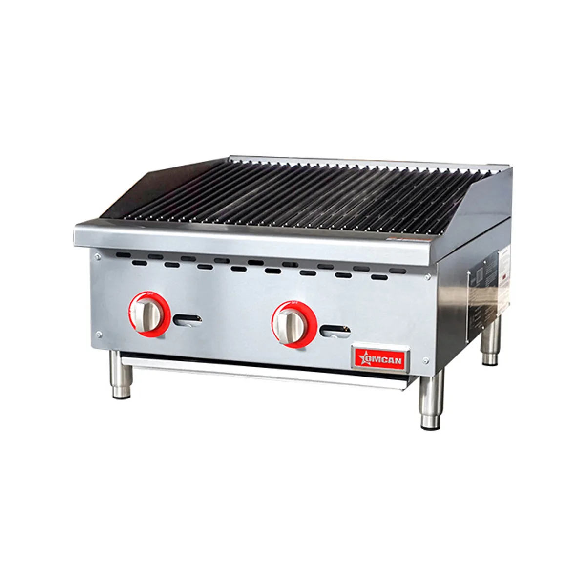 Omcan USA 47377 24" Countertop Gas Radiant Charbroiler w/ (2) Burners, 70.000 BTU