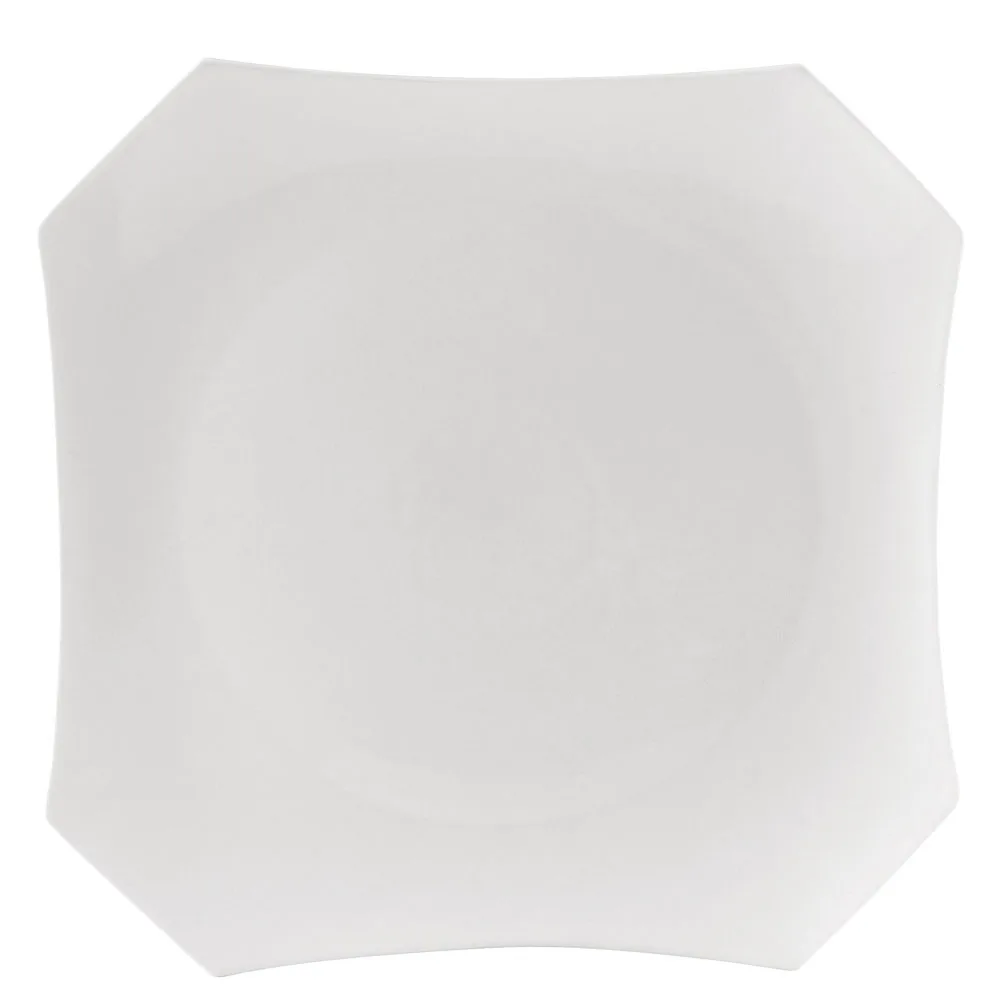 CAC China RCN-H21 - Porcelain Square Plate, 12-1/2" x 12-1/2" x 1-1/2", Dishwasher - Dozen