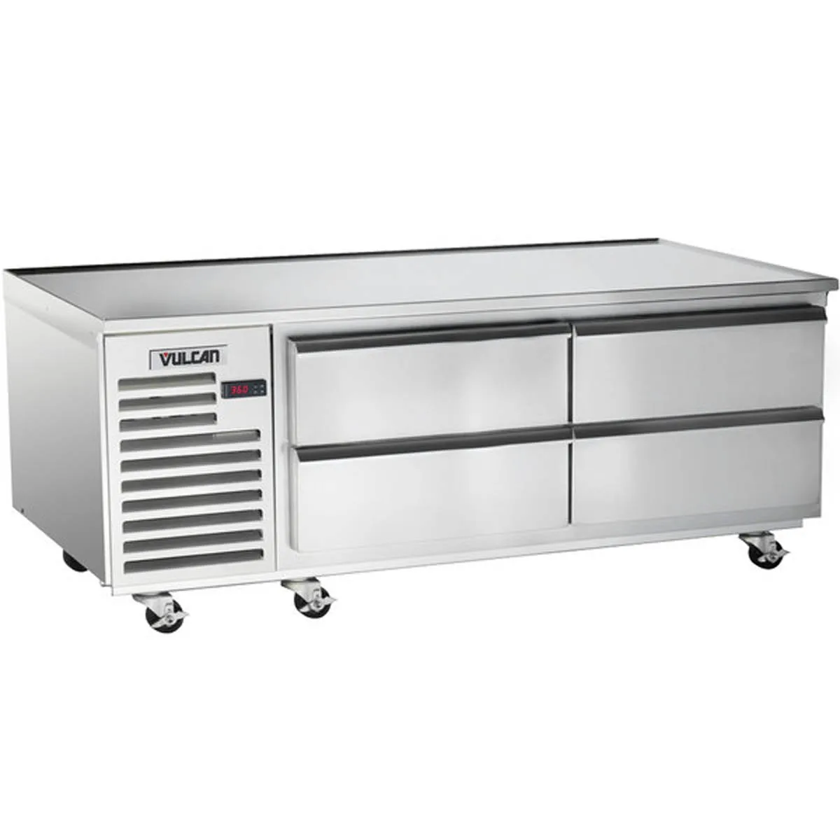 Vulcan ARS72 72" 4 Drawers Refrigerated Chef Base w/ Marine Edge Top, Self-Contained