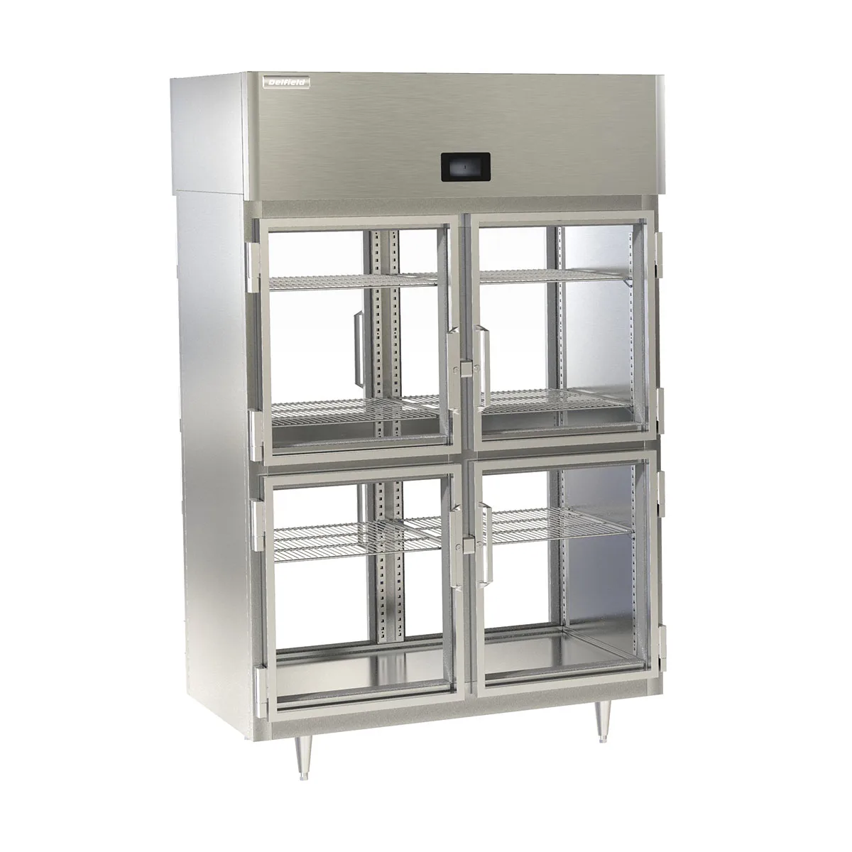 Delfield DSLRPT2-GH 48” 2-Section Glass Door Pass-Thru Refrigerator, 48.33 cu. ft., Top Mounted