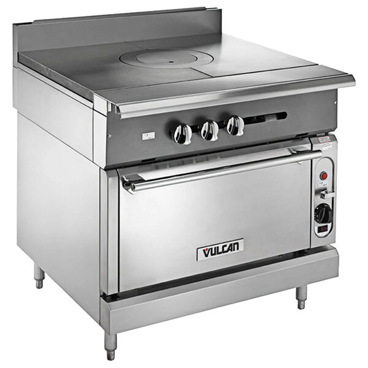 Vulcan V1FT36S 36" Gas Heavy Duty Range w/ (1) French Top, (1) Standard Oven, 95.000 BTU