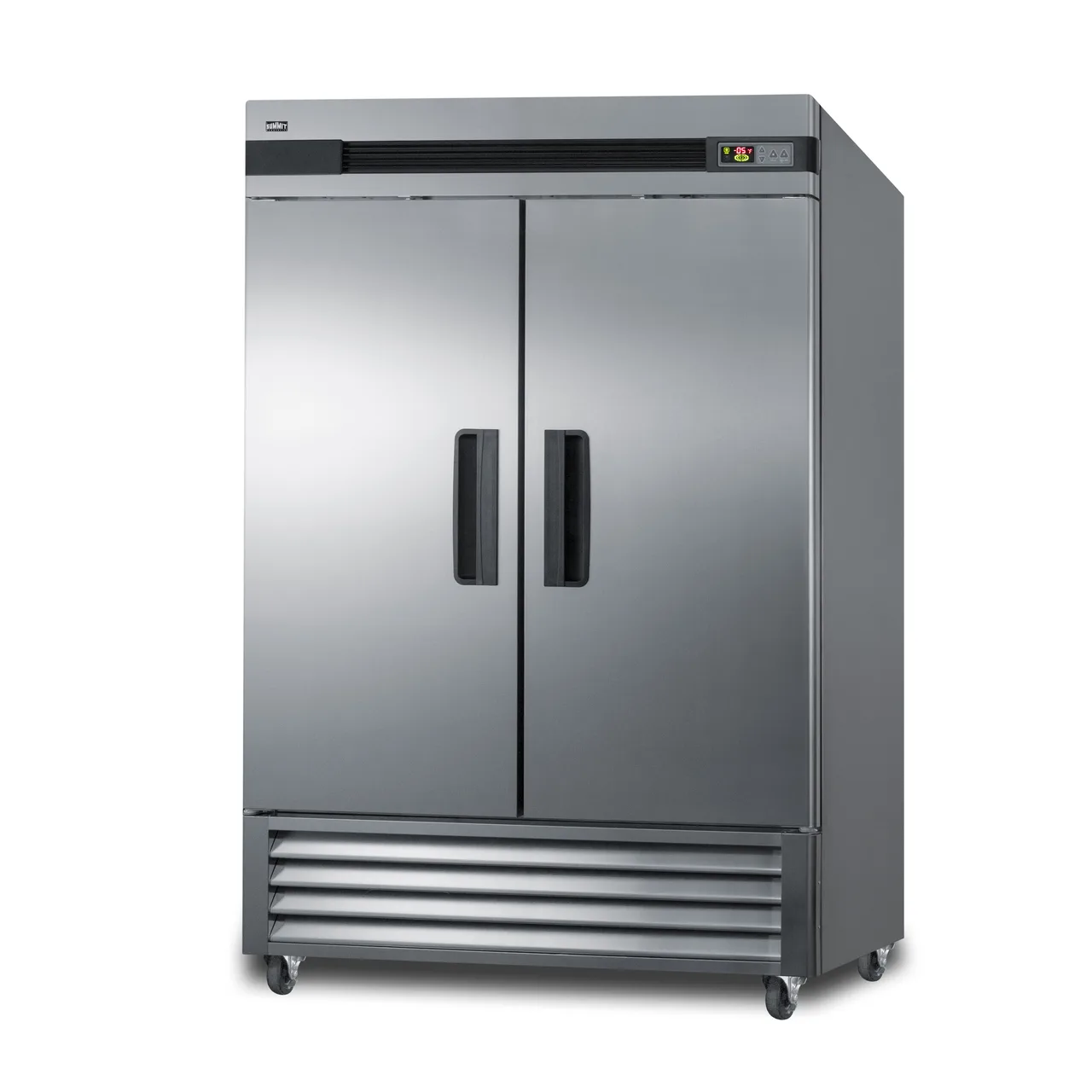 Summit SCFF497 56" Two Section Solid Door Reach-In Freezer, All Stainless Steel, 49 cu. ft.