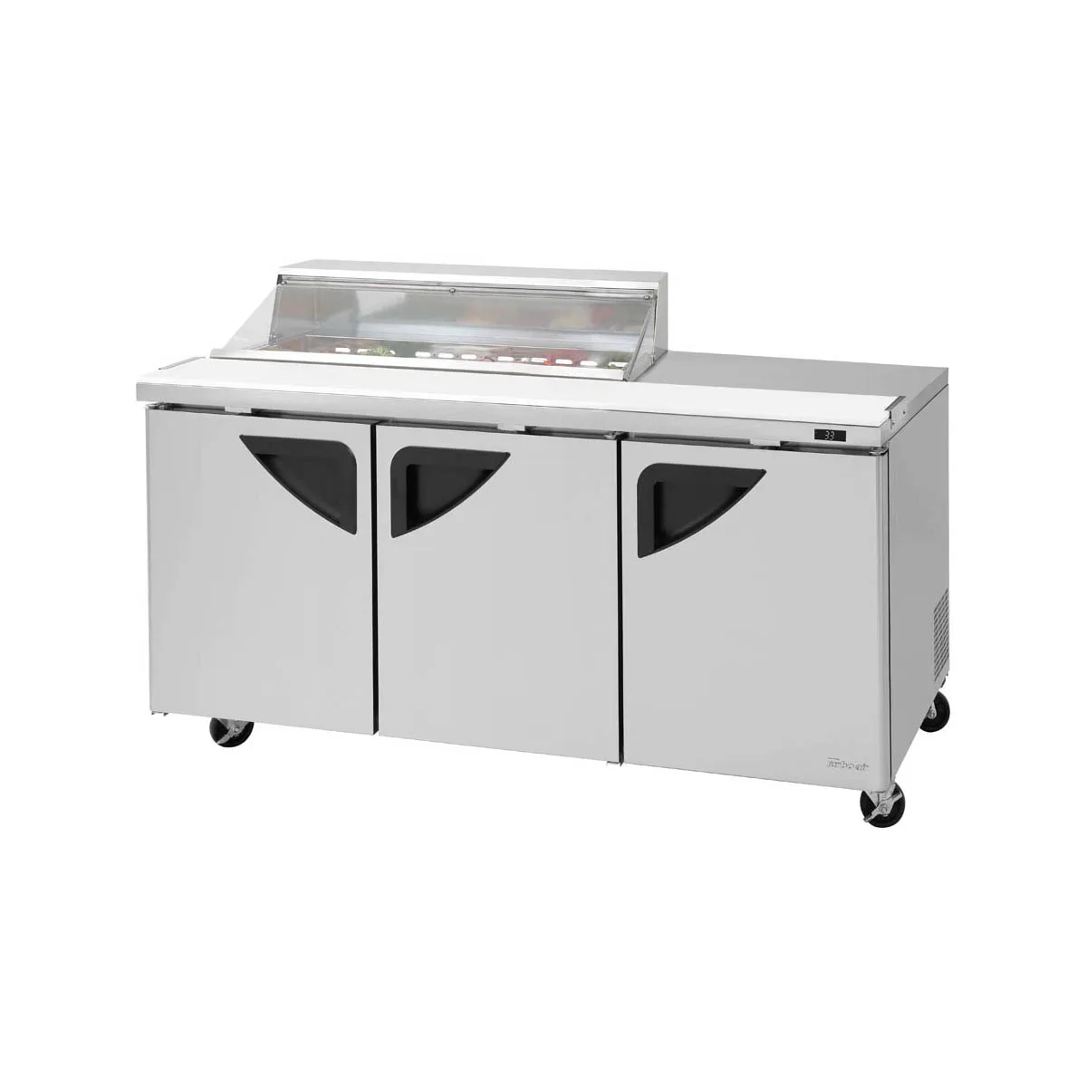 Turbo Air TST-72SD-12S-N-CL 72" Three Section Sandwich / Salad Prep Table w/ 3 Doors, 12 Pans