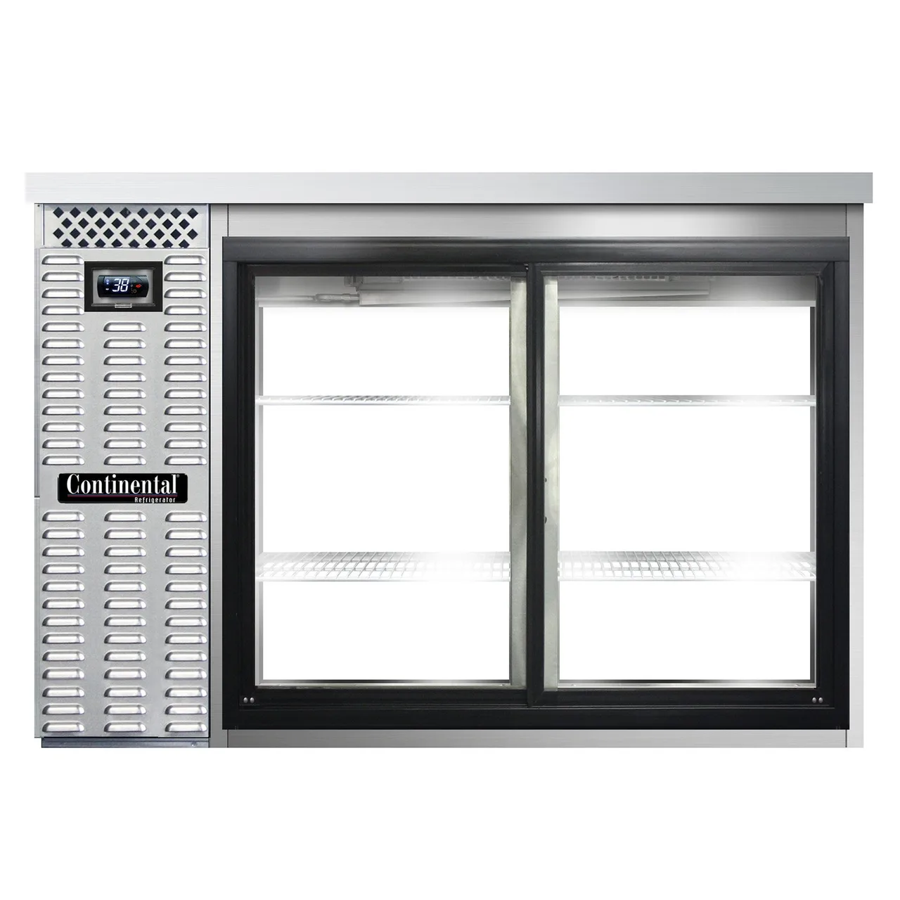 Continental Refrigerator BB50NSSSGDPT 50" Pass-Thru Glass Door Back Bar Refrigerator