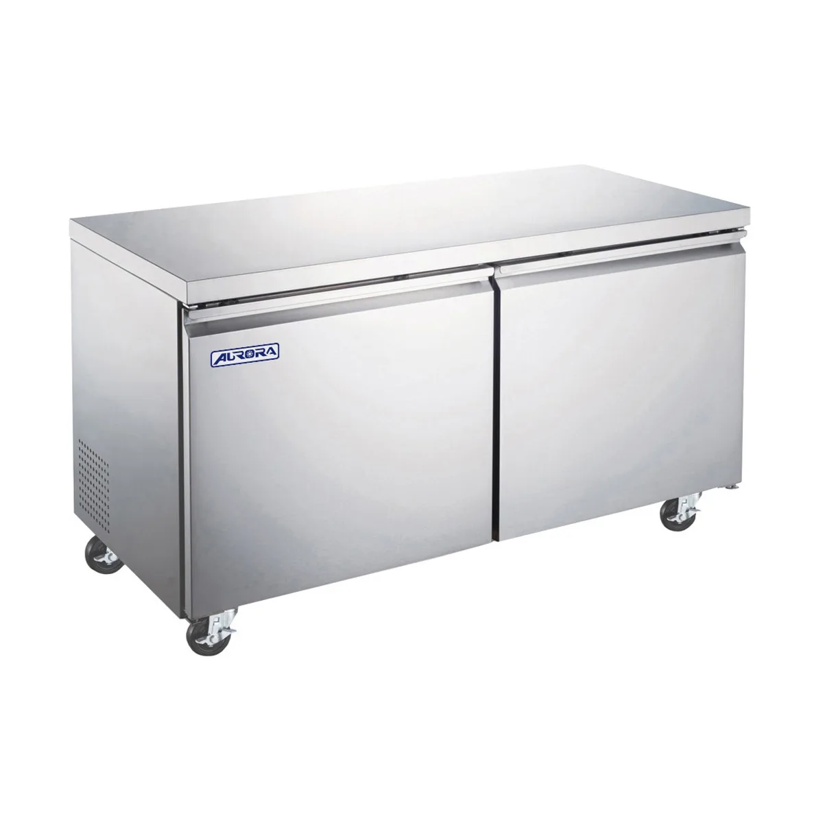 Omcan USA 59093 60" 2-Door Undercounter Refrigerator, Stainless Steel, 15 cu. ft.
