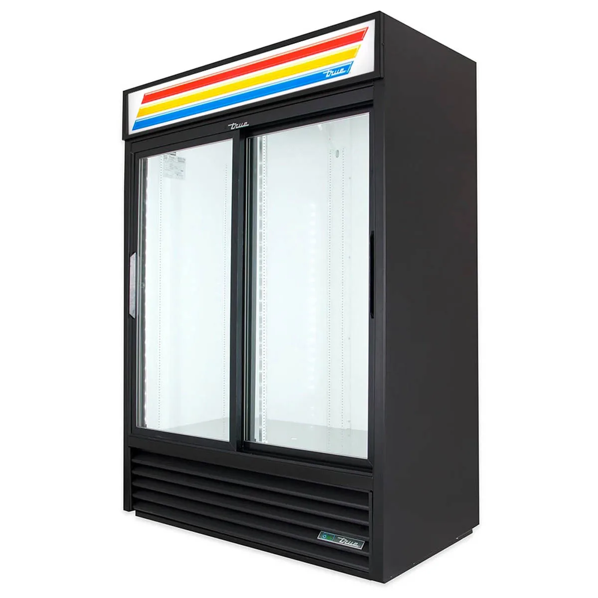 True GDM-47-HC-LD 54" 2-Section Glass Sliding Door Refrigerated Merchandiser, 44 Cu. Ft.