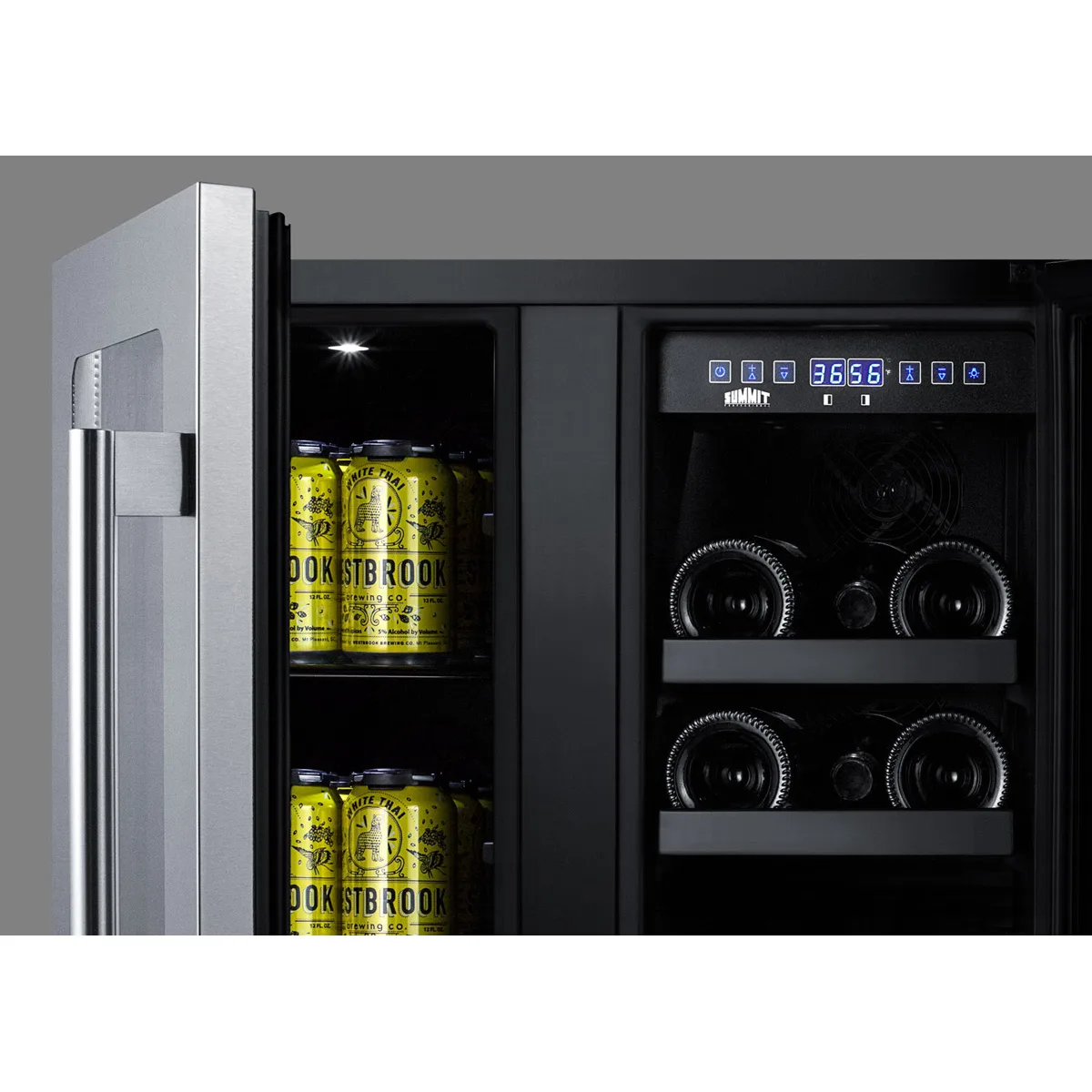 Summit ALFD24WBV 23" Glass Door Wine Refrigerator, Dual Temperature, 21 Bottles