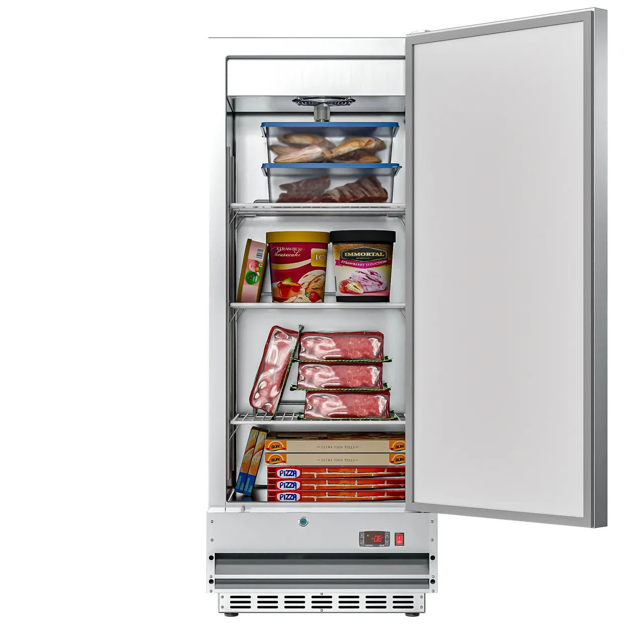 Koolmore RIF-1D-SS12C 25" 1-Solid Door Reach-In Freezer, Bottom Mount, 12 cu. ft., Stainless Steel