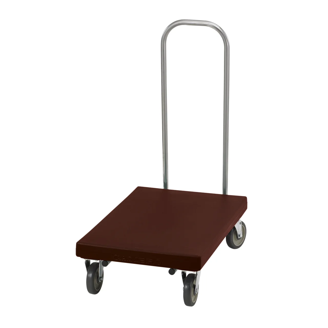 Cambro 2030UT131 Utility Truck, 19.75x32.125, 600 lbs, Dark Brown, Chrome Handle, Plastic Frame