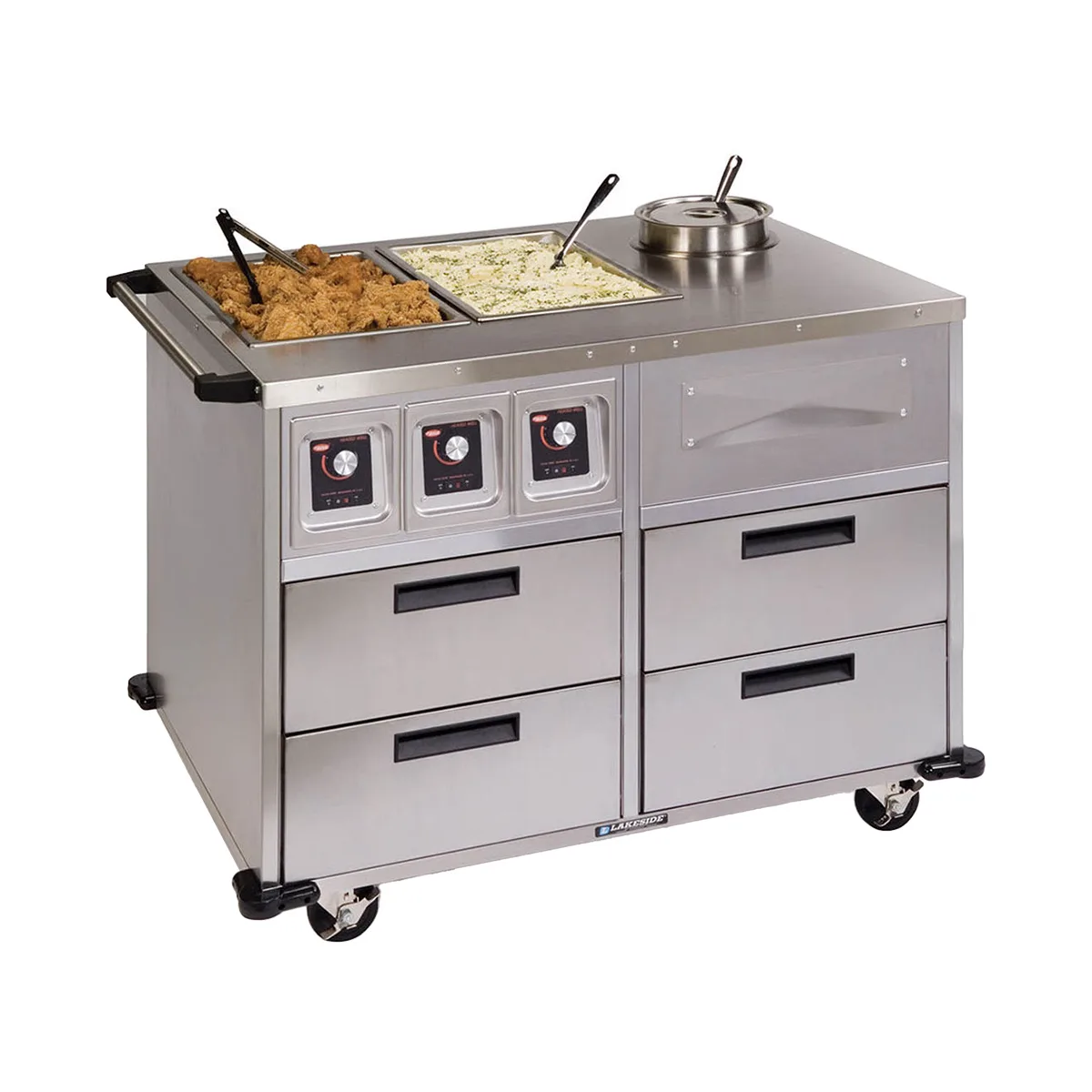 Lakeside 6745 51" Serve All™ Mobile Food Station, (2) Dry Heat Wells