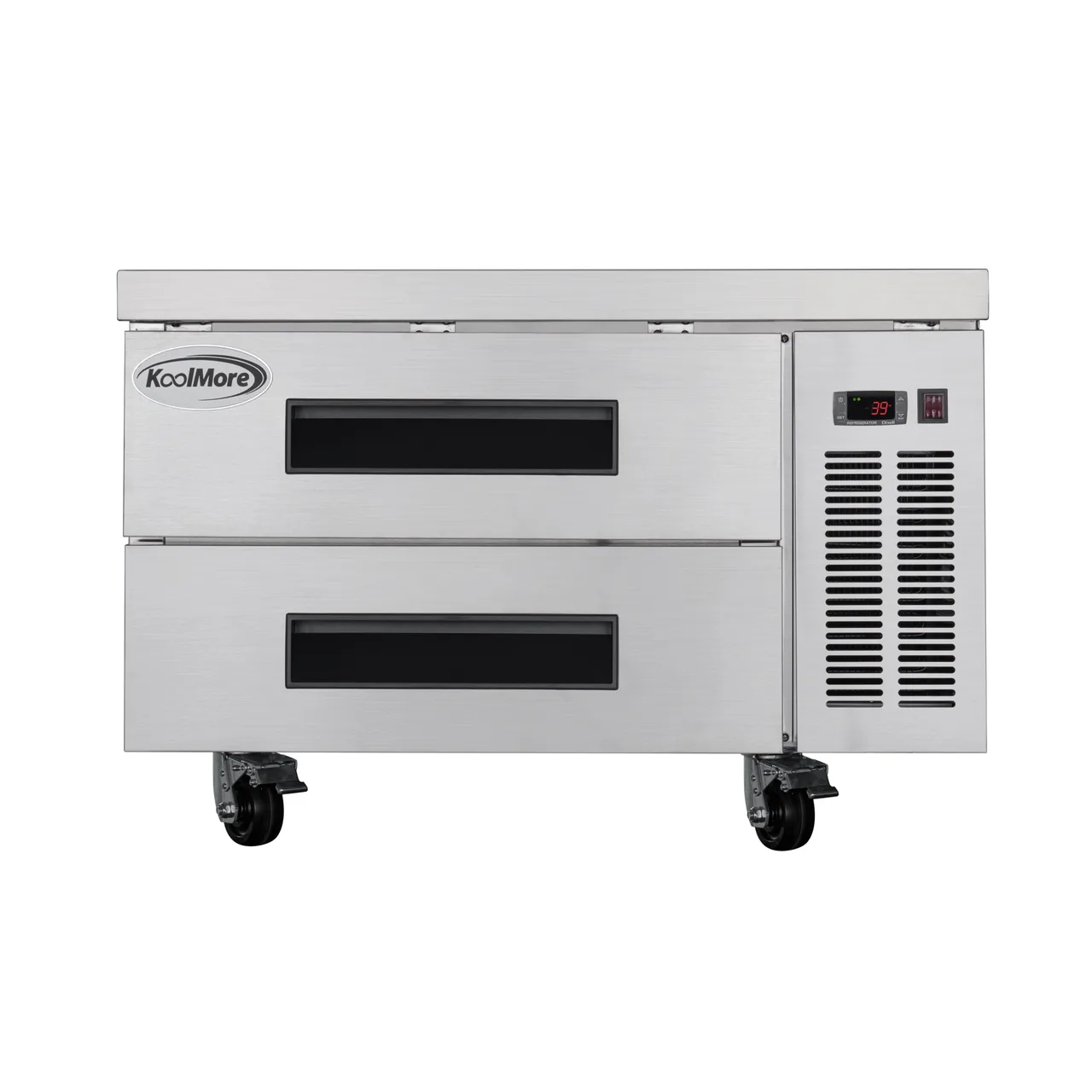 Koolmore KM-BR-362D 2-Section Refrigerator Cabinet 36x32x26", Steel, Drawers, Temp 33‑40°F, ETL