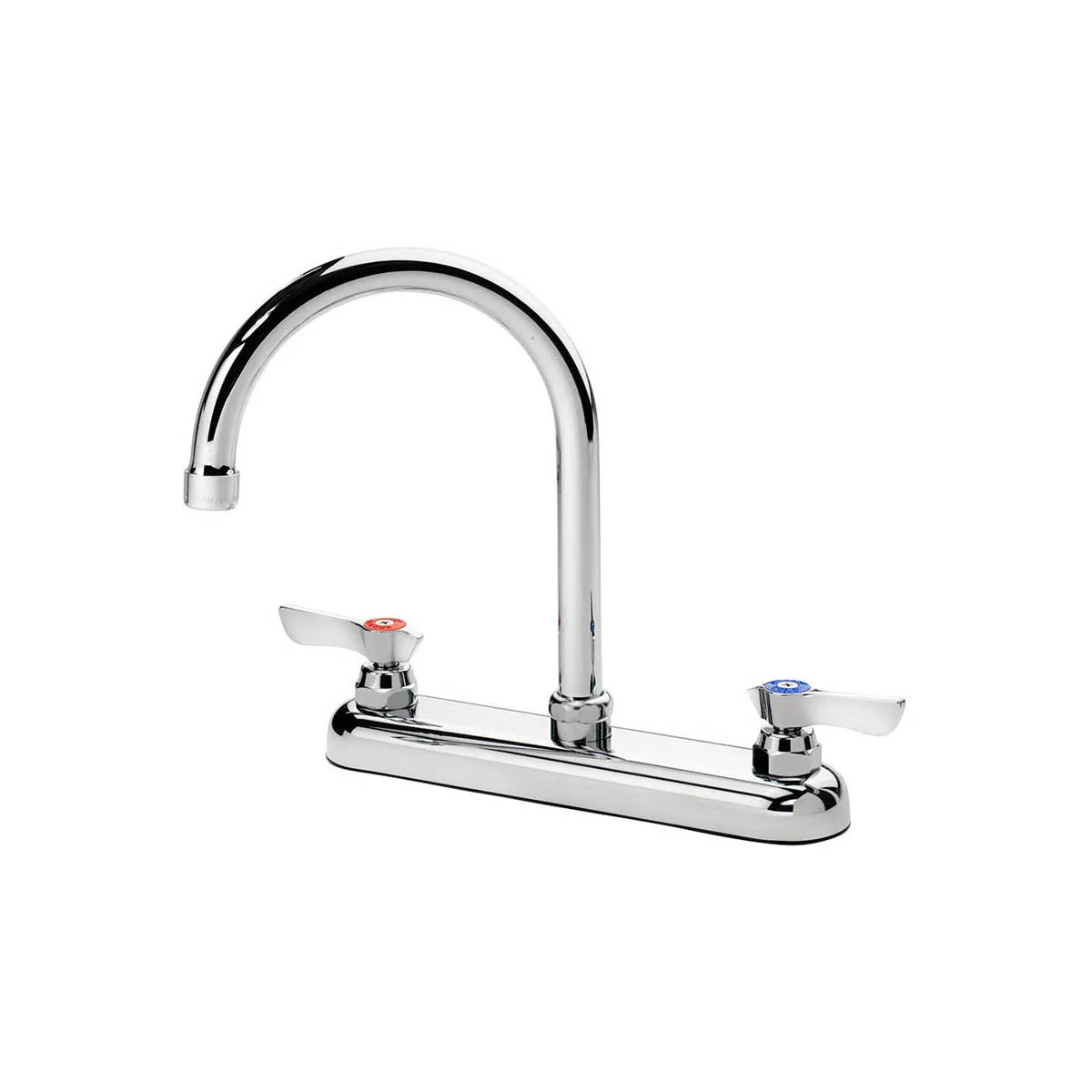 Krowne 13-801L Silver Series Low Lead Deck Mount Faucet w/ 8" Centers, 6" Gooseneck Spout