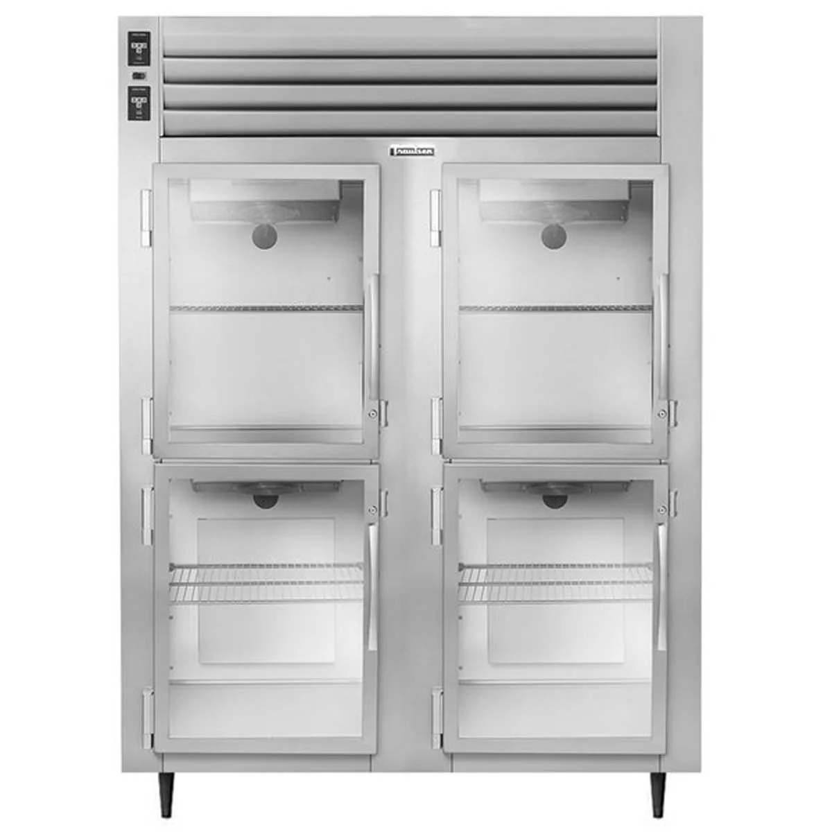 Traulsen AHT232D-HHG 48" 2-Section Reach-In Refrigerator w/ 4 Glass Half-Doors, Remote, 42.5 cu. ft.