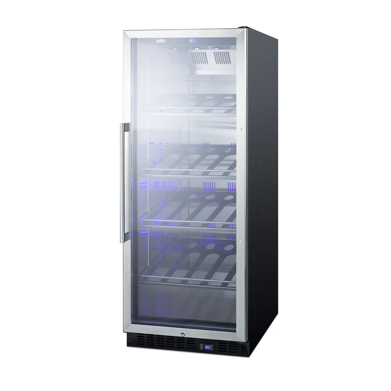 Summit SCR1156CH 24" Glass Door Wine Refrigerator, Single Temperature, 25 Bottles