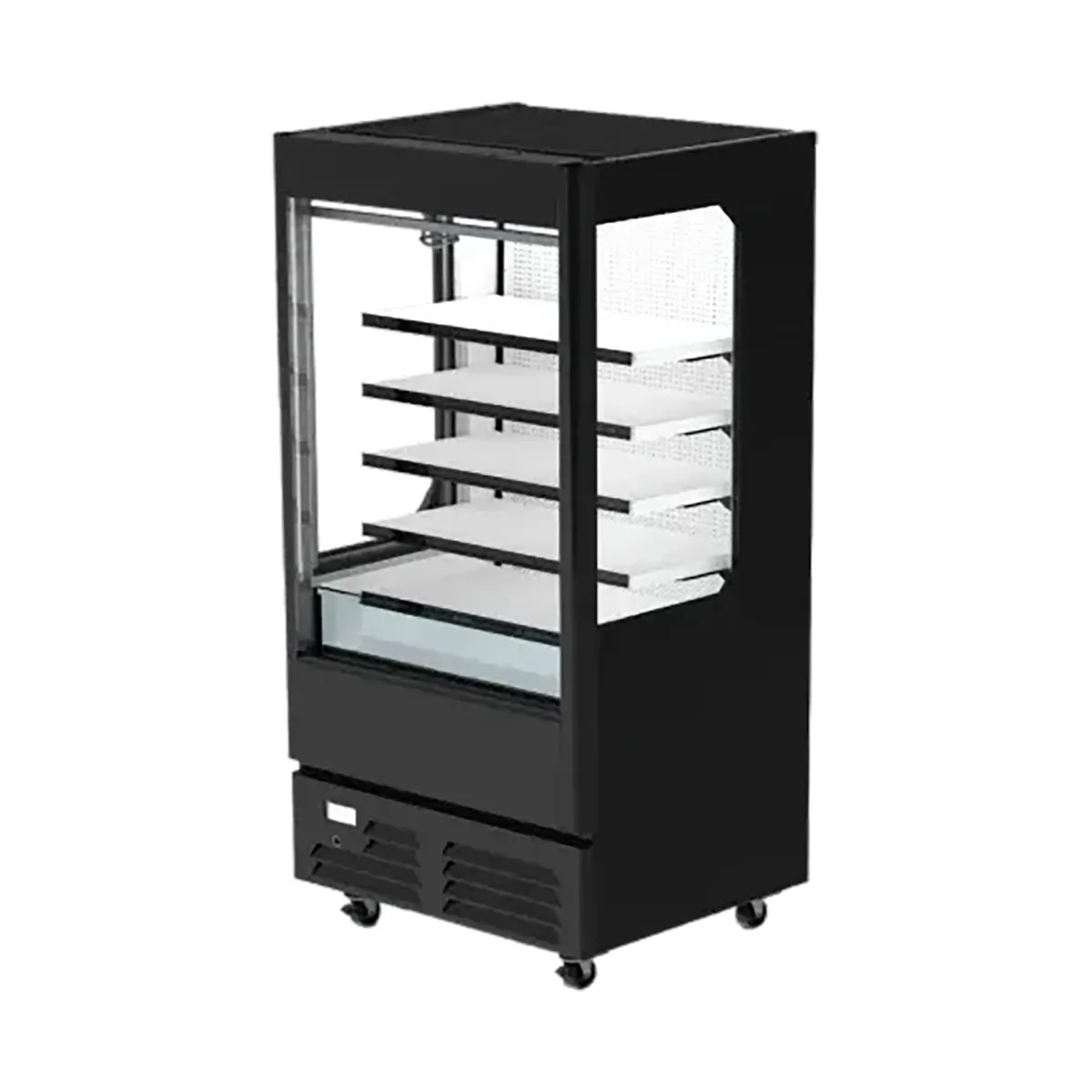 Asber AOM-52 52" Refrigerated Open Air Merchandiser in Black, 5 Shelves, 14 cu. ft.