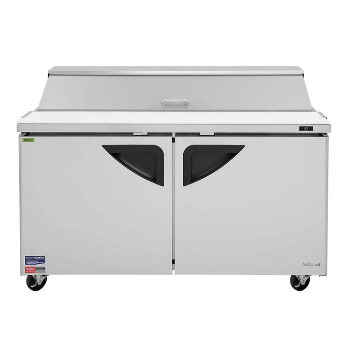 Turbo Air TST-60SD-N 60" Two Section Sandwich / Salad Prep Table w/ 2 Doors, 16 Pans