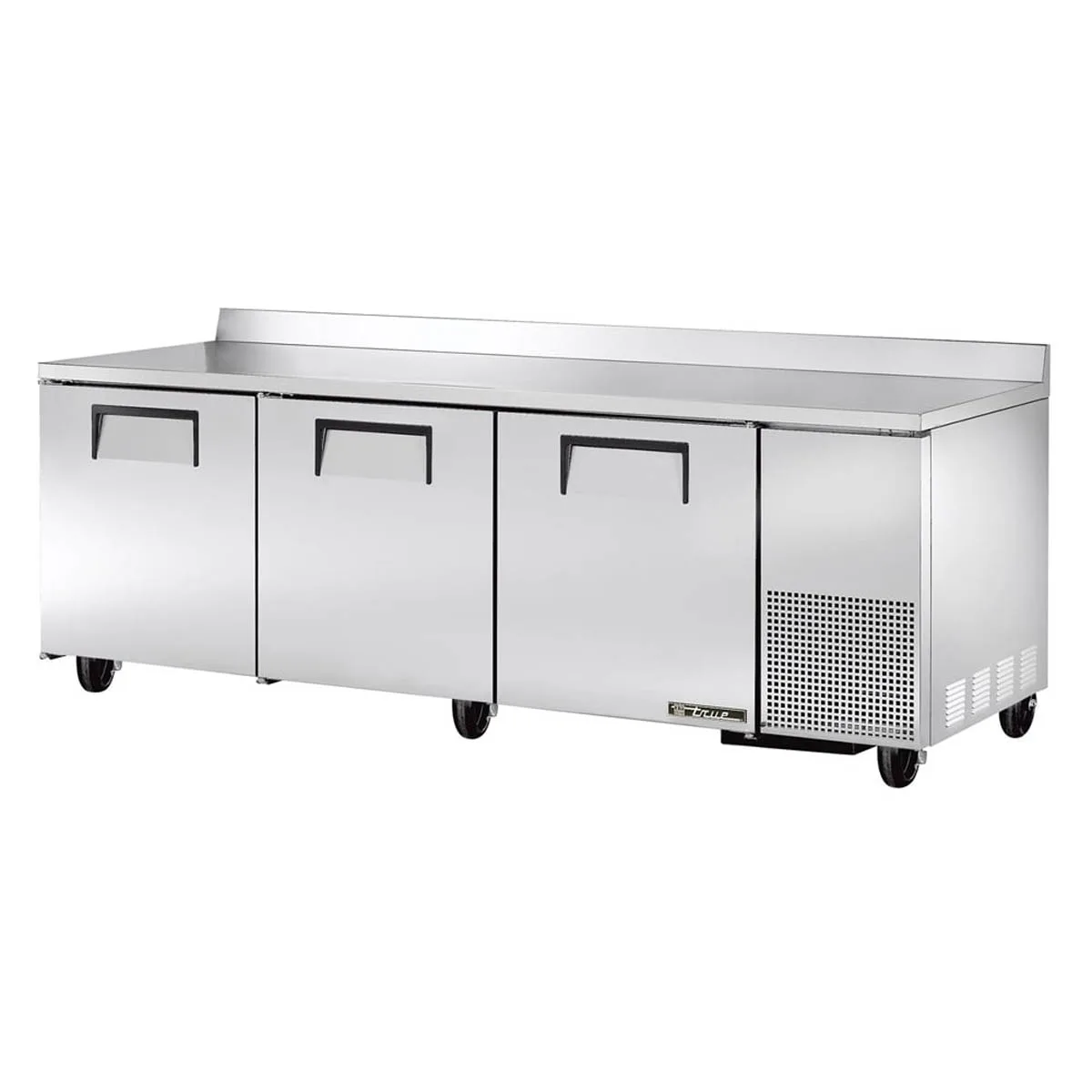 True TWT-93-HC 93" 3-Section Worktop Refrigerator w/ 3 Doors, Side Mount Front Breather