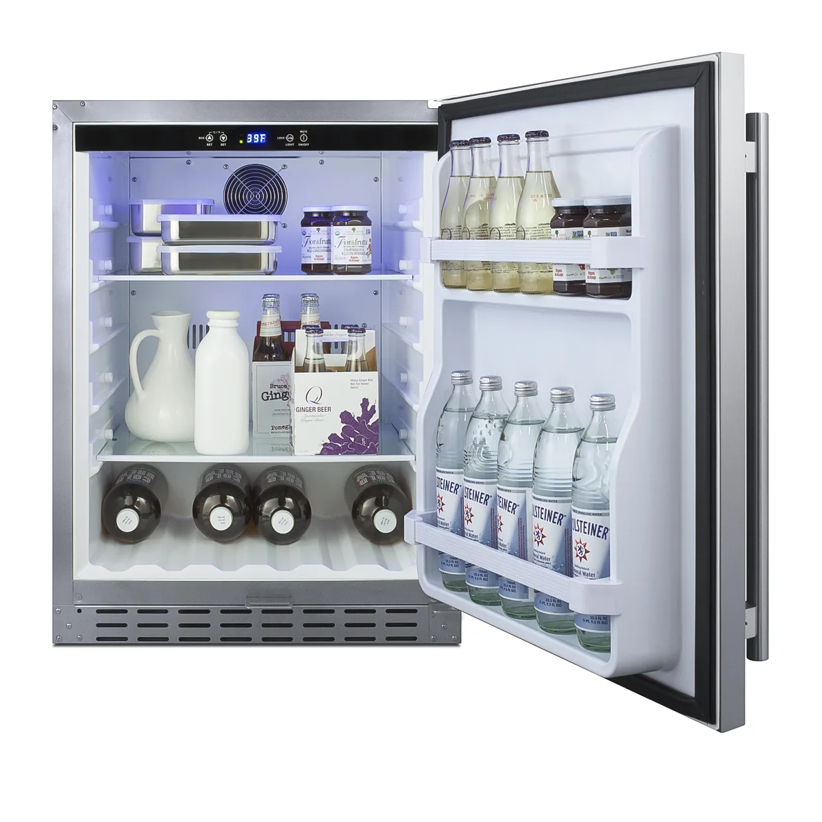 Summit AL55OSCSS 24" Refrigerator, 4.2 cu.ft, Black Stainless Steel, Alarms, ADA & CARB Compliant