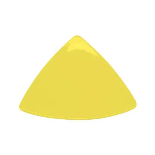 CACChina TRG-9-Y Festiware Triangular Yellow Ceramic Plate 8.5"x8.5"x1", Flat Edge, 1 Dozen