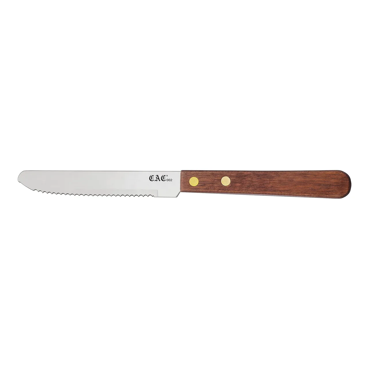 CAC China KWSK-45 Steak Knife, 4-1/4" Stainless Steel Blade, Wood Handle, Sold per 1 Dozen