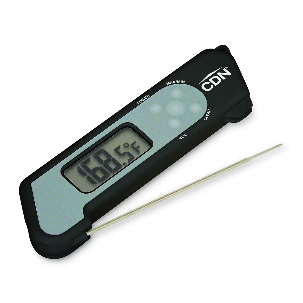 CDN TCT572-BK Thermocouple Thermometer, -58 to +572°F, 0.1°F/±1.8°F, 4-1/4" Probe, Blue Backlit, NSF
