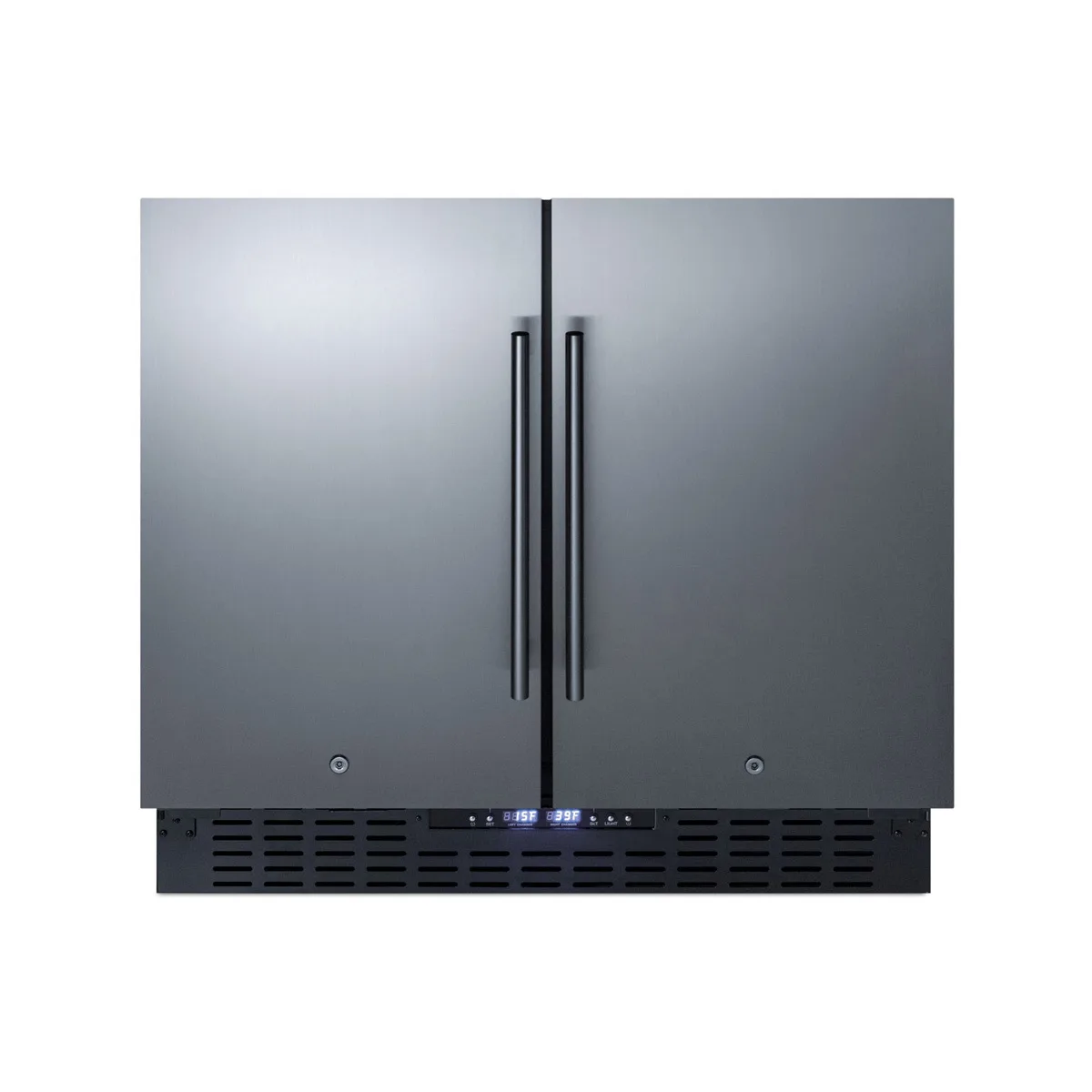 Summit FFRF36 36" Built-in or Freestanding Refrigerator Freezer in Black, Stainless Steel Doors, 5.8 cu. ft.