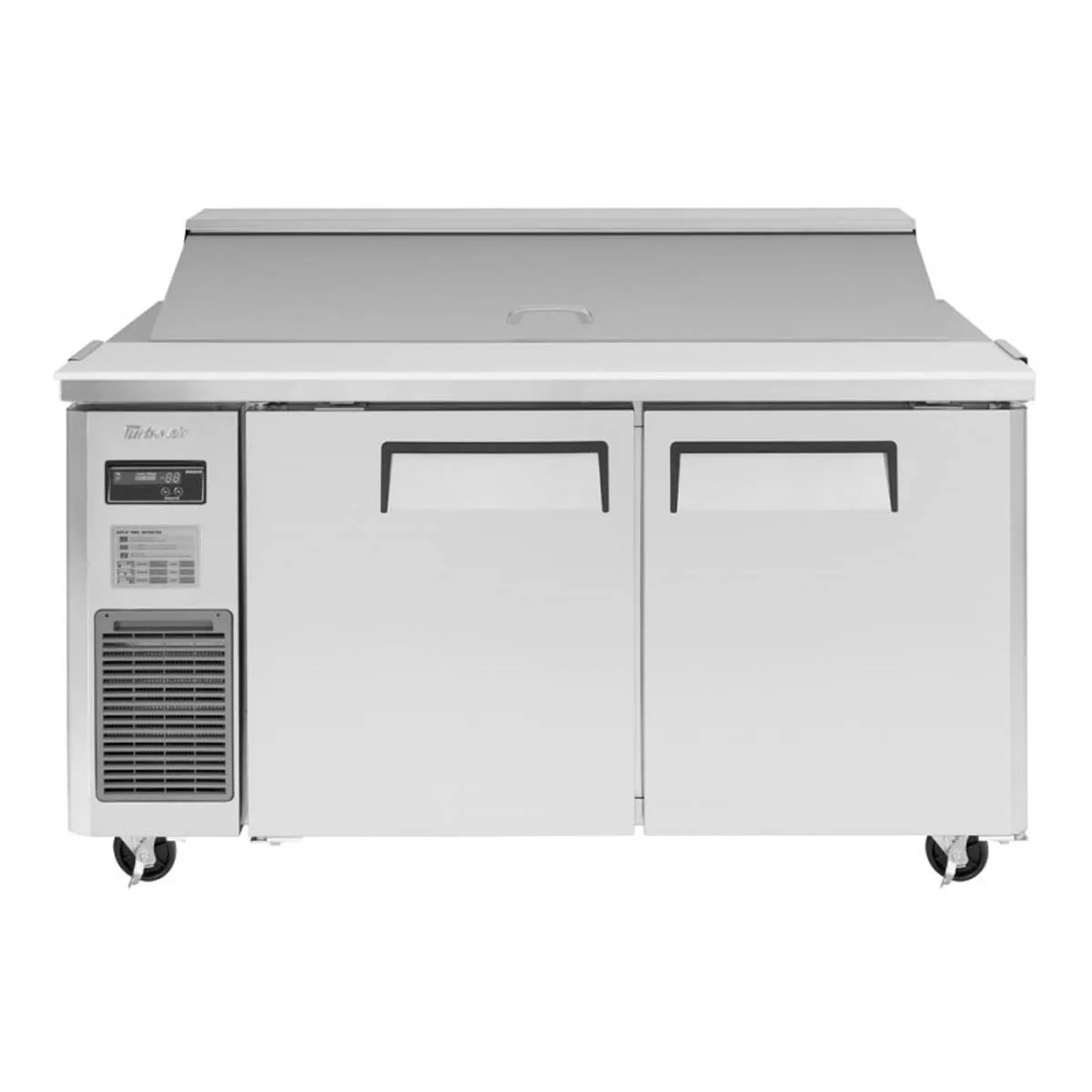 Turbo Air JST-60-N 59" Two Section Sandwich / Salad Prep Table w/ 2 Doors, 14 Pans