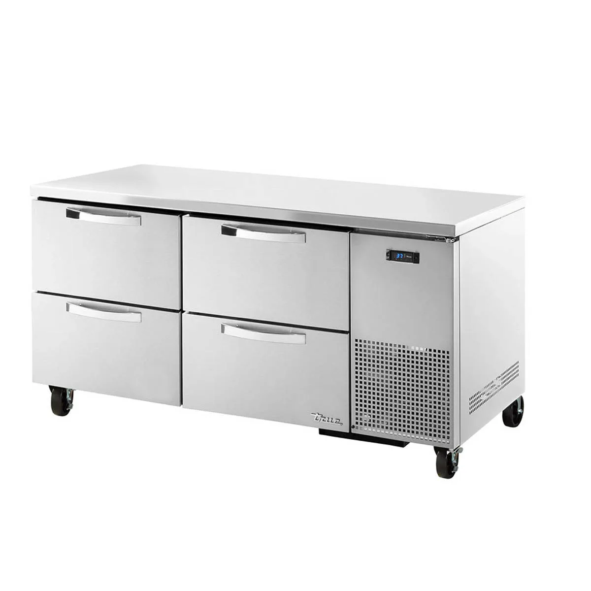 True TUC-67D-4-HC~SPEC3 67" 2-Section Undercounter Refrigerator w/ Heavy-Duty 4 Drawers