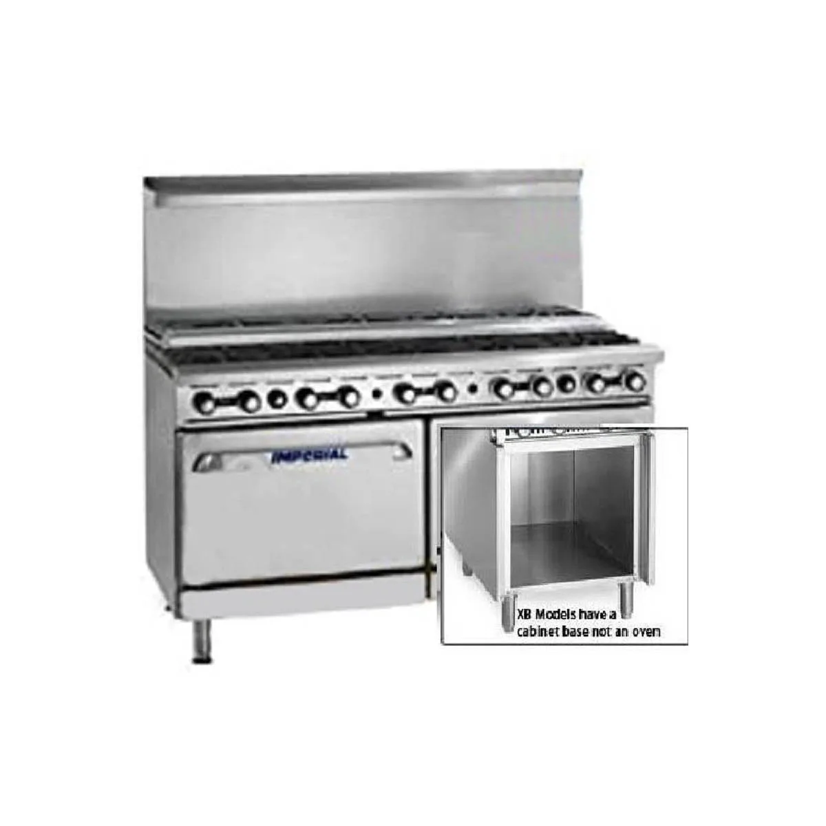 Imperial IR-12-SU-XB 72" Gas Restaurant Range, (12) Open Burners w/ (6) Step-Up, (1) Standard Oven, (1) Cabinet Base, 419.000 BTU