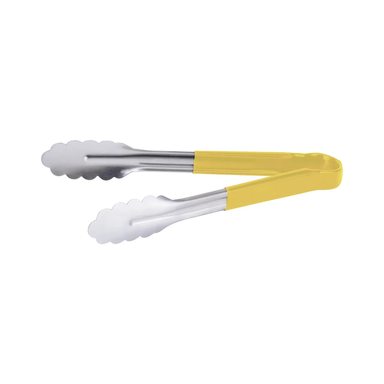 CAC China STCH-10YL Utility Tongs, 10" Heavy-Duty Stainless Steel, Yellow Handle
