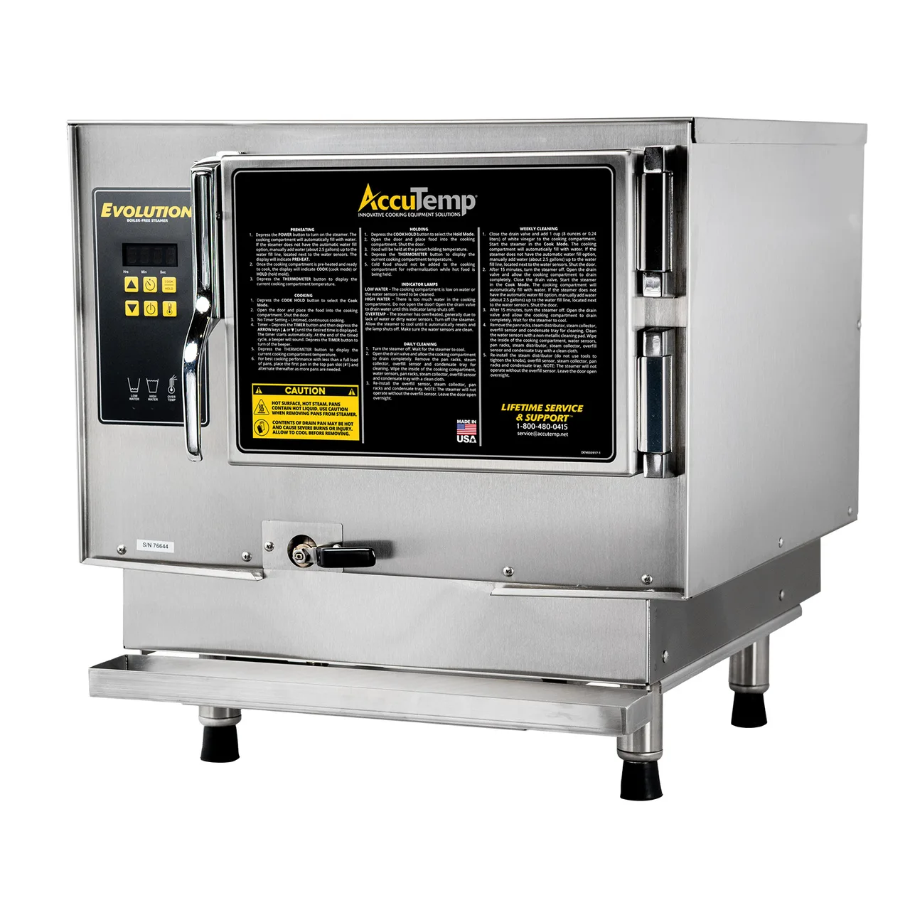 AccuTemp N31201E060 Evolution 3 Pan Countertop Gas Boilerless Connected Steamer, 60.000 BTU
