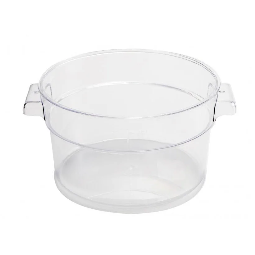Omcan USA 80178 Food Storage Container – 12 Qt Round Polycarbonate Clear, 7‑12Qt, No Lid