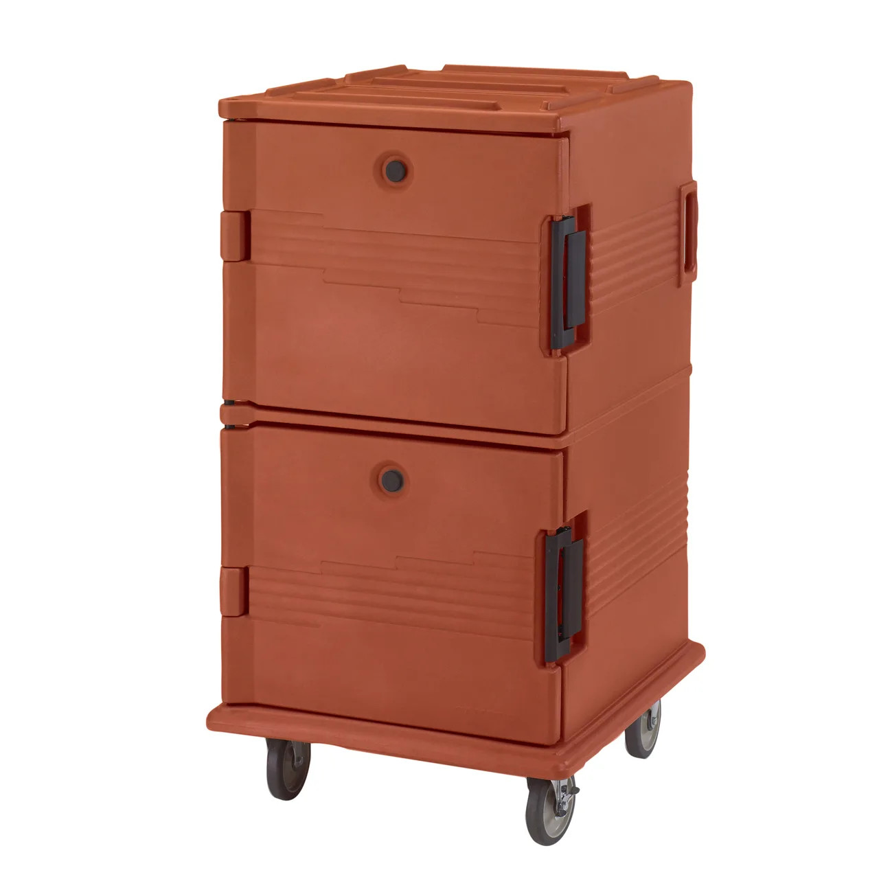 Cambro UPC1600SP402 Ultra Camcart® Brick Red Insulated Food Pan Carrier w/ 24 Full Size Pans and Security Package