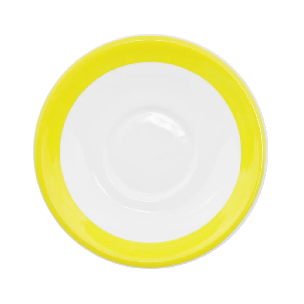 CAC China R-2-Y Rainbow Saucer, 6" Dia x 0.5" H, Ceramic Yellow, Oven Microwave Safe - 1 Dozen