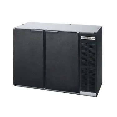 Beverage Air BB48HC-1-F-B-27 48" 2 Section Black Back Bar Cooler with Solid Door