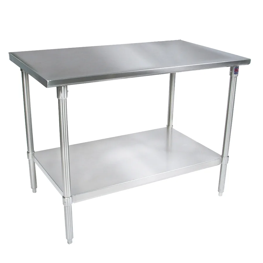 John Boos ST6-24108GSK Work Table, 108"W X 24"D, 16/300 Stainless Steel Flat Top