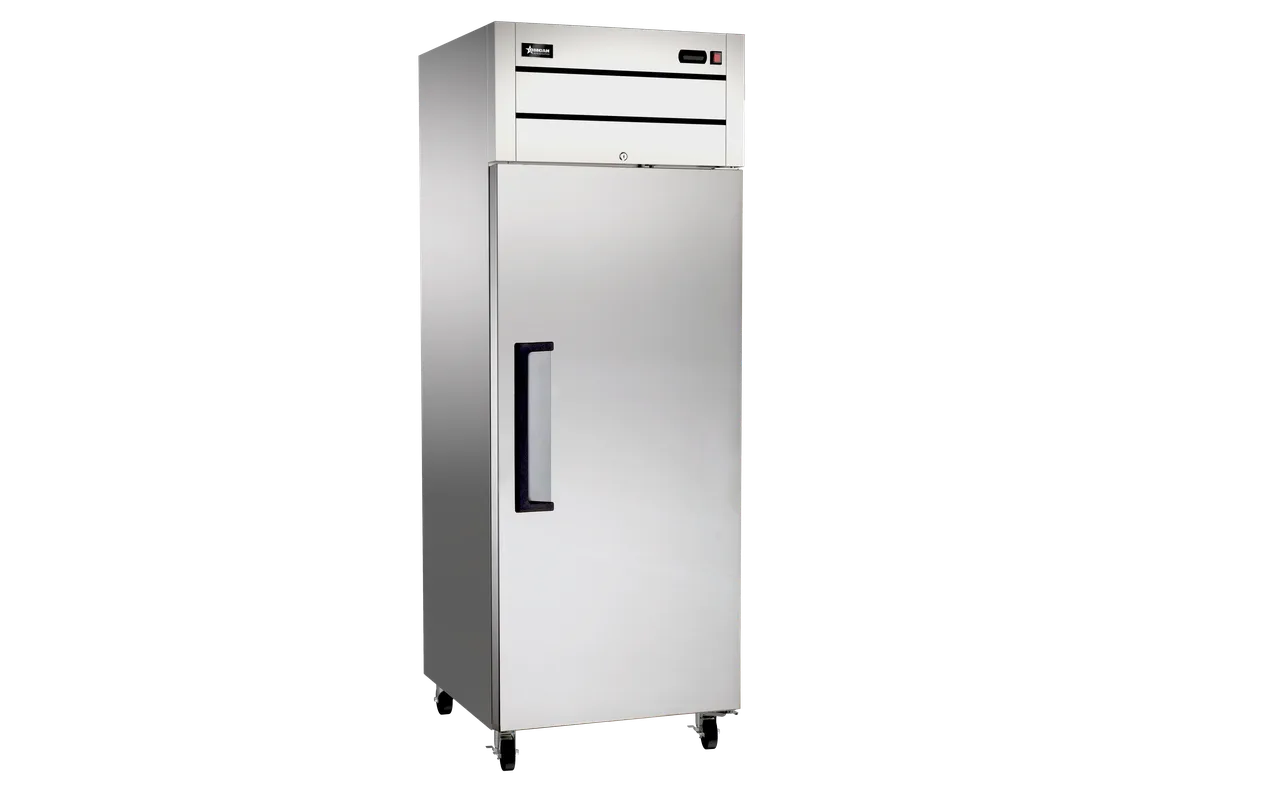 Omcan USA 50114 32" 1-Door Solid Door Reach-In Refrigerator, 21.5 cu. ft., Top Mounted, Stainless Steel