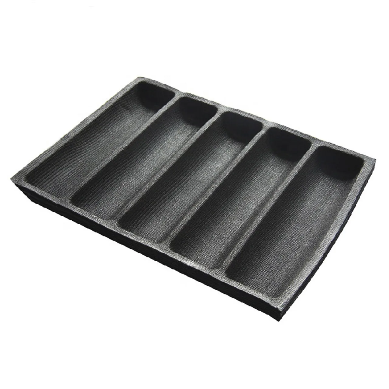 CAC China BMSW-5SC Sub Sandwich Bread Mold, 5 Compartments, 13" x 18", Silicone Non-Stick Loaf Pan