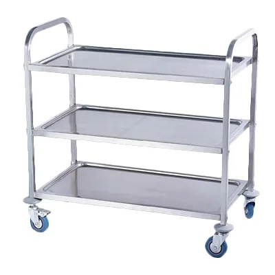 Serv-Ware UC-1834M3A Metal Rolling Utility Cart with 3 Shelves