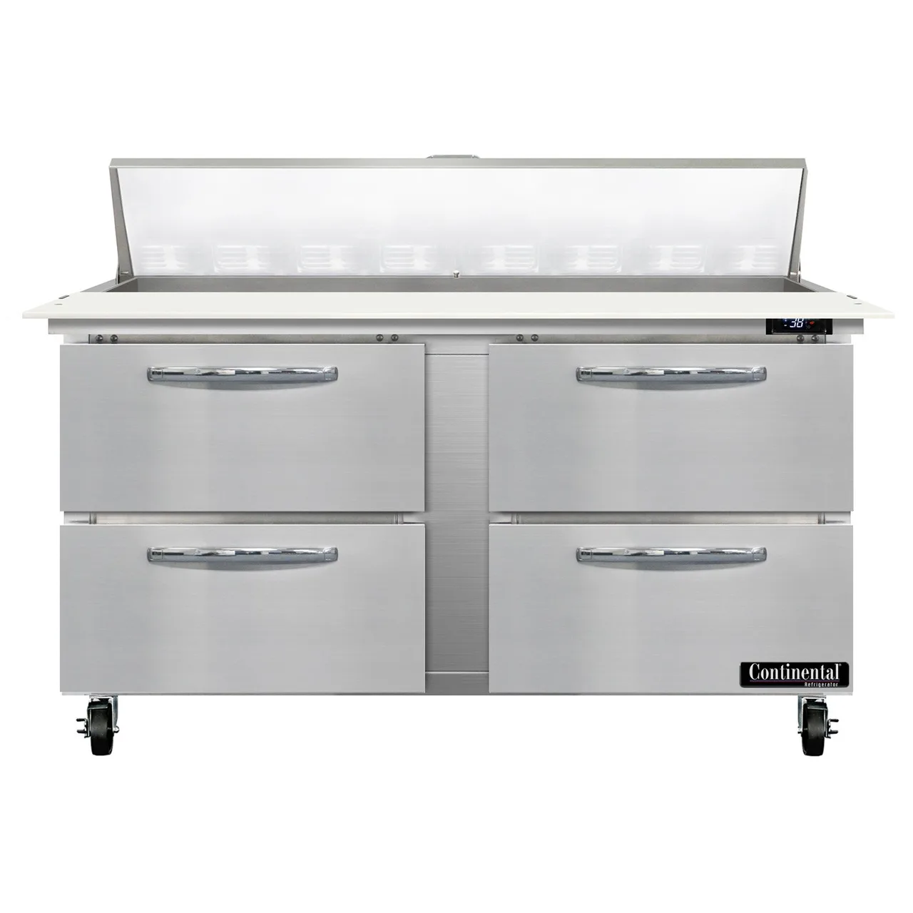 Continental Refrigerator SW60N16C-D 60" Sandwich / Salad Prep Table w/ 4 Drawers, 16 Pans