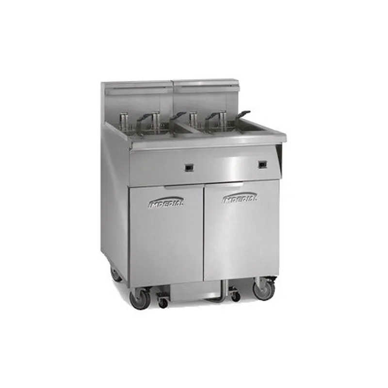 Imperial IFSSP675EC Electric Floor Fryer with Computer Controls and Built-In Filter, (6) 75 lb. Fryers