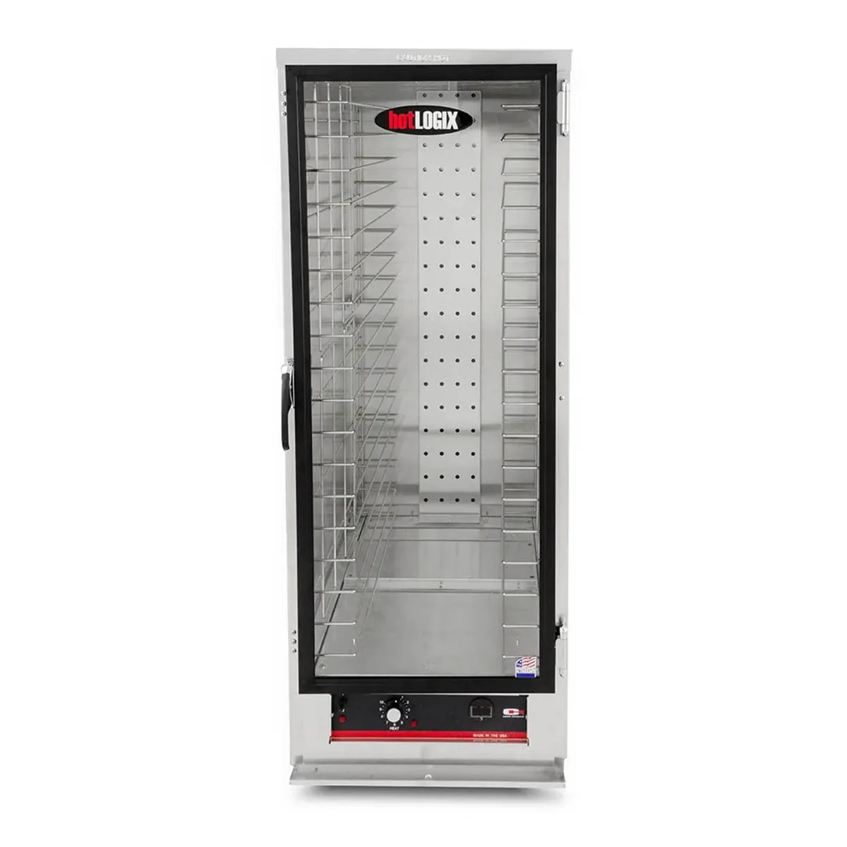 Carter-Hoffmann HL1-18 "Full Height" 1-Door Heated Holding Cabinet, Clear Glass Door, 36×12"x20" or 18×18"x26" Pan Capacity, Aluminum
