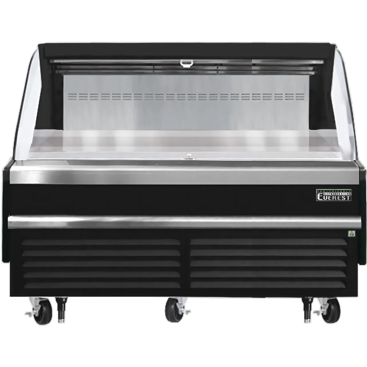 Everest EOMH-72-B-35-S 73" Horizontal Open Air Merchandiser in Black, Deck Only, Open Curved, 11.4 cu. ft.