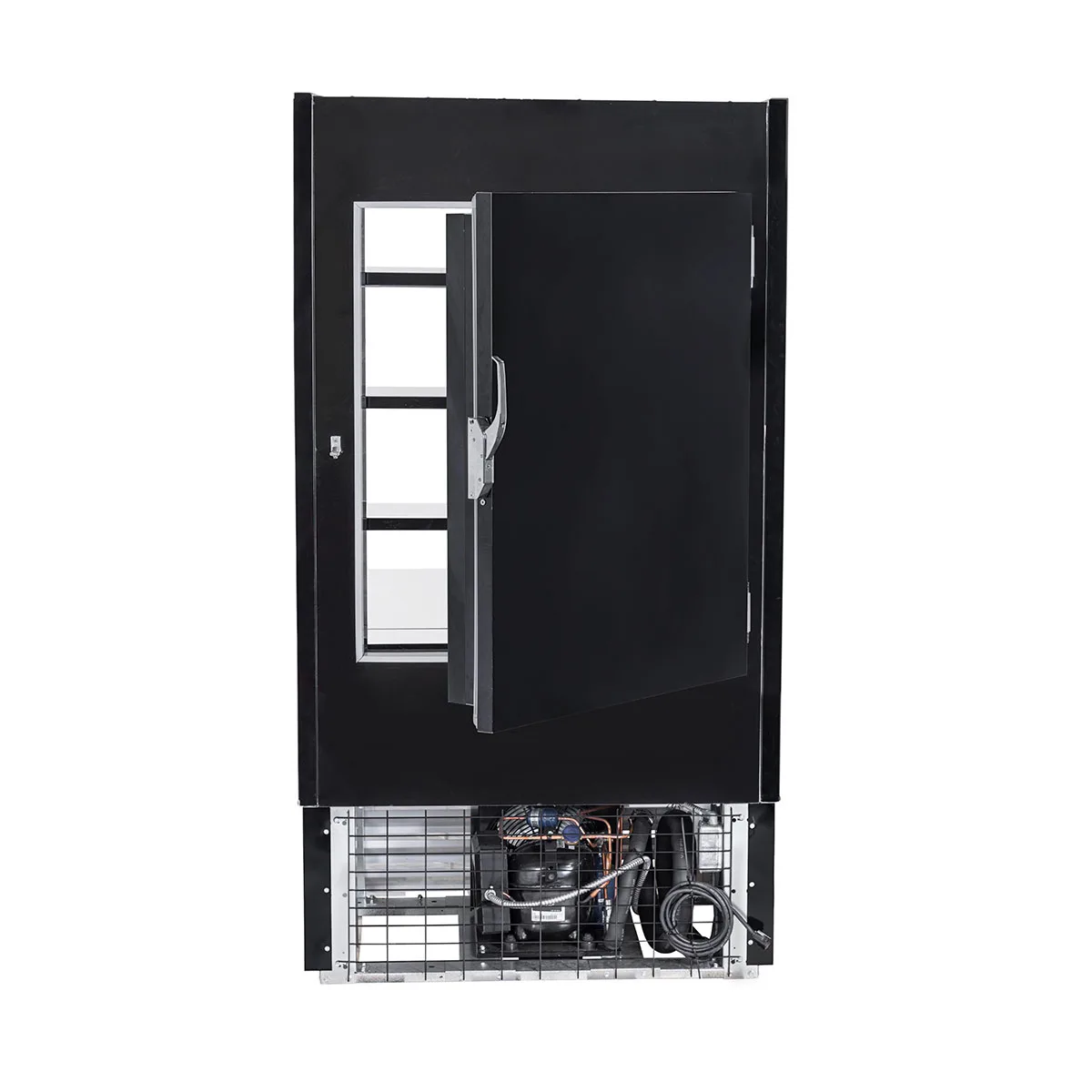 Howard-McCray SC-OD30E-4-SW-B 51" Horizontal Multi-Purpose Open Merchandiser in Black, Self-Contained