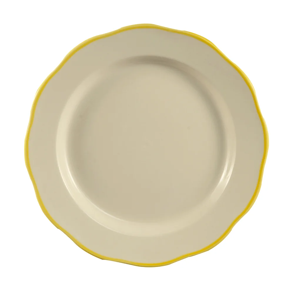 CAC China SC-20G Plate, 11-1/4" Round American White Ceramic With Gold Band - Dozen