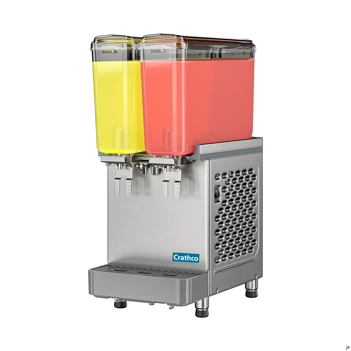 Crathco SR-2E-16 Beverage Dispenser with Double Bowls / Aerators Churn - 2.4 Gal (each) - 1/10 Hp